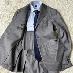 ☆最高級☆ Belvest ベルベスト スーツ ピンストライプ　グレー