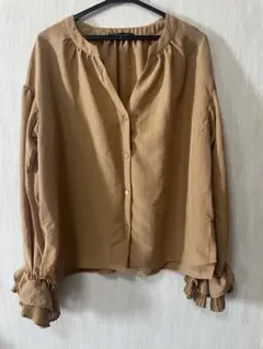 Wclosetのブラウン長袖ブラウス