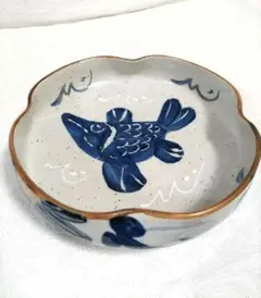 【美山】魚の絵柄 陶器 皿 和食器のサムネイル