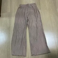 リブ編みワイドパンツ