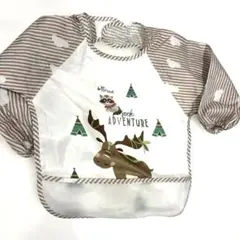 動物柄 長袖 お食事エプロン