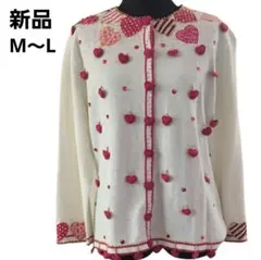 【海外限定】【日本未発売】立体ハート ビジュー 刺繍 ニットカーディガン レトロ