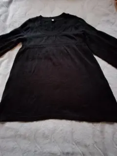 【美品】黒い五分袖フレアチュニック