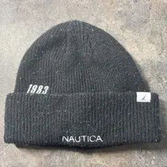 NAUTICA ニット帽 1983 ブラック グレー