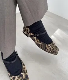 LE TALON フラットパンプス レオパード 24.5cm