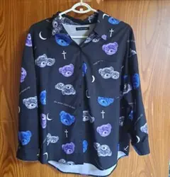 PLYMTONE クマ柄 ボタンシャツ熊長袖