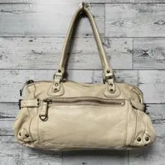 y2k　レザーショルダーバッグ　ベルトデザイン　ハンドバッグ　フェアリーグランジ