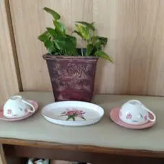 ★値下げ★【ヒロミチ、ナカノ】美品菓子皿付 花カップソーサープレート3点