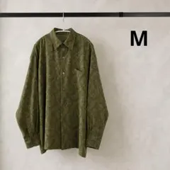デザイン◎ BORSA 総柄 ポリシャツ アースカラー 幾何学 チェーン 90s