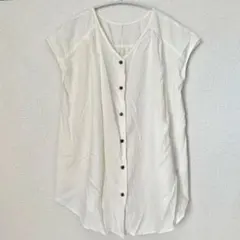 GLOBAL WORK グローバルワーク　シャツ　ブラウス　白　ホワイト　L