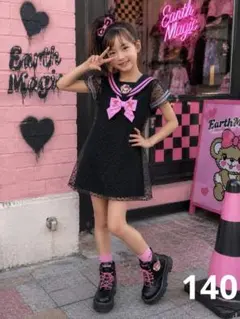 EarthMagic セーラーカラー 半袖ワンピースのサムネイル
