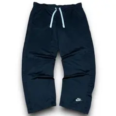 【L】NIKE ナイキ トラックパンツ ストレートパンツ ブランドロゴ ブラック