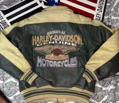 ⭐️レアモデル！立体金糸刺繍⭐️極上美品ハーレーダビッドソン　羊革レザー　ジャケット