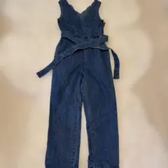 deicy デニム スカラップネック オーバーオール