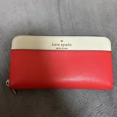 kate spade 赤白 長財布