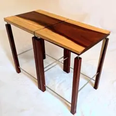 SLĪS「スライス」・モダン・サイドテーブル・パダックとステンレス・無垢材