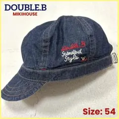 DOUBLE.B ミキハウス 帽子 キャスケット キャップ デニム 刺繍 ロゴ