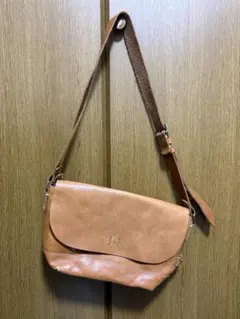 ヴィンテージ　レトロ　ブラウン　レザー　ショルダーバッグのサムネイル