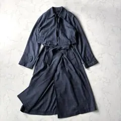 美品 アルアバイル 3WAYトレンチコート ジレ ショート ネイビー 5万のサムネイル