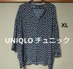 UNIQLO チュニック ネイビー 花柄 XLのサムネイル