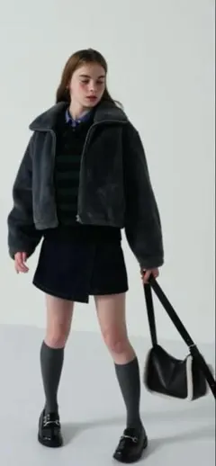 GU フラッフィーブルゾン　Lサイズ　グレー