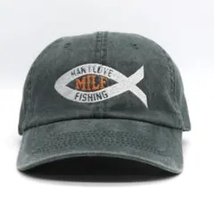 新品 オリジナル 刺繍 ベースボール キャップ 釣り フィッシング ロゴ 魚