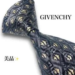 【美品】ジバンシー　ブランド　ネクタイ　グレー　灰色　4G ロゴ　シルク　絹