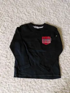 DOUBLE.B 黒 長袖Tシャツ チェックポケット