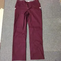 バーガンディ ストライプポケット ワークパンツ