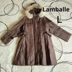 Lamballe ランバール フード付きロングコート シルク100%
