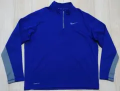 ◎NIKE THERMA-FIT ハーフジップジャケット【2XL】ブルー/グレー
