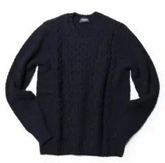 美品✨ドルモア　46 ネイビー　ケーブルニット