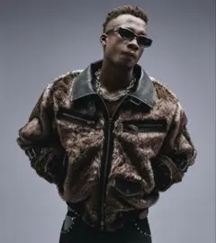 UNDERHUNK / スイッチデザインフェイクファーフライトジャケット