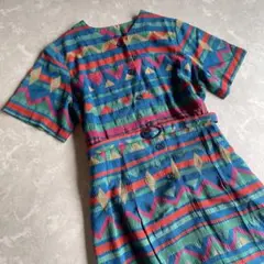 used レトロ カラフル ワンピース 古着 ヴィンテージ vintageのサムネイル