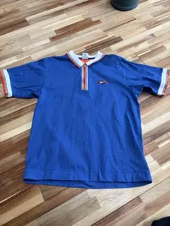 90s 白タグ　ナイキNike ポロシャツ　青色