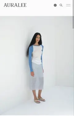 AURALEE シアーチェック ロングスカートのサムネイル
