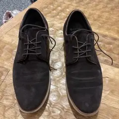 ダークブラウン スエード レースアップ靴