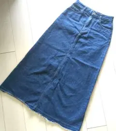 デニムロングスカート ダークブルー