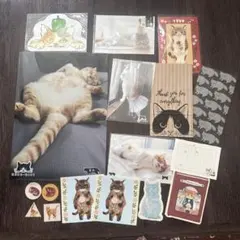 【匿名配送】猫のイラストポストカード・メモセット