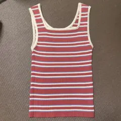 最終 w closet 【2WAY】配色リブニットタンクトップ