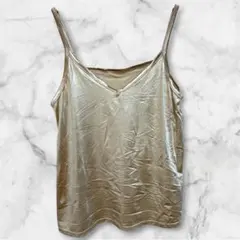 ⭐️1点もの⭐️バニティフェア 【XL】 無地 キャミソール Vネック 裾ウェーブ