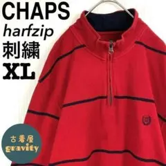 【人気アイテム】チャップス☆ハーフジップカットソー　ワンポイント刺繍　ボーダー