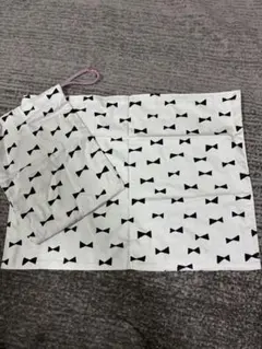 ハンドメイド　入園　入学　準備　給食袋　ナフキン　箸セット入れ　袋　セットリボン