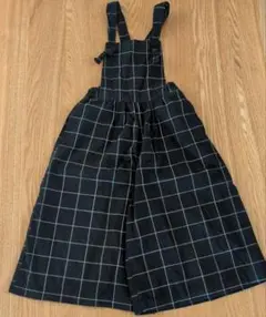 GU　紺　チェック柄　サロペット　120