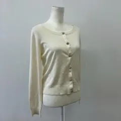 【a1747】ラボラトリーワーク カーディガン 白 M ビジュー 装飾 綺麗めのサムネイル