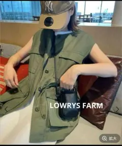LOWRYS FARM　ミリタリーベスト　カーキ　フリーサイズ