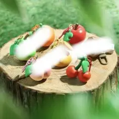 【即日発送可能】どうぶつの森 フルーツ　キーホルダー　あつ森　チェリー　りんご