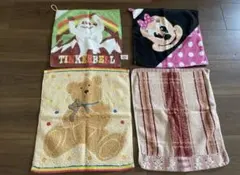 ミニーマウス＆ティキベル ループ付タオル　　4枚セット売り