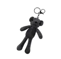 クマ型ブラックキーホルダー 約11.5cm x 15.5cm チャーム