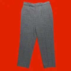 ユニクロ　厚手チェック柄スラックス　パンツ　グレー　L 仕事ワークなど